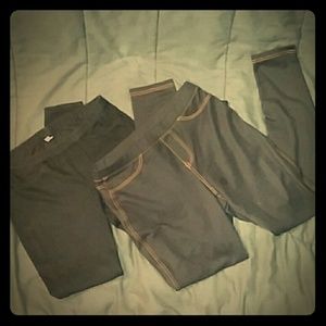 Hue Black & Blue/Yellow Stitch Jeggings